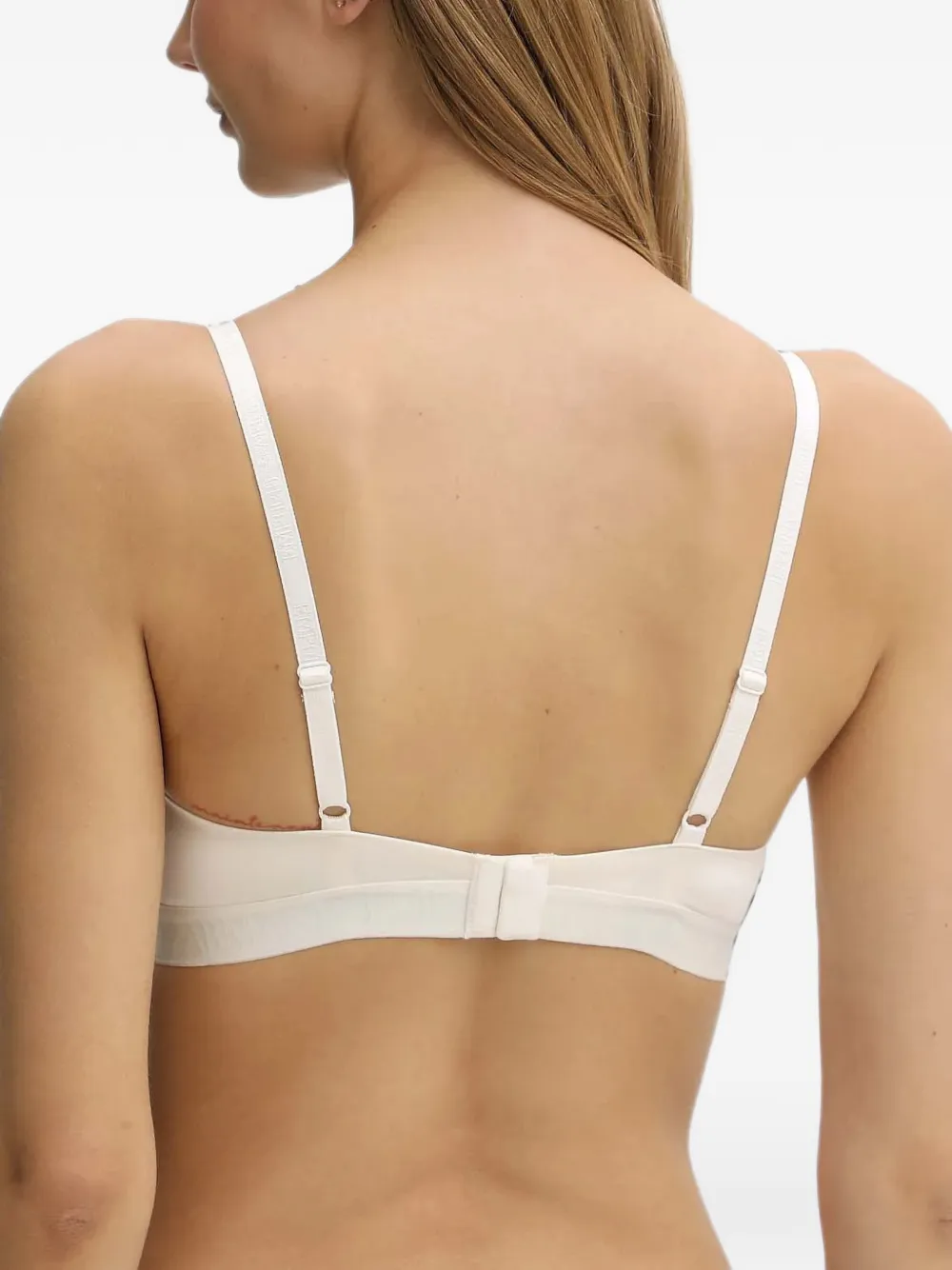 Emporio Armani logo-tape triangle bra Wit