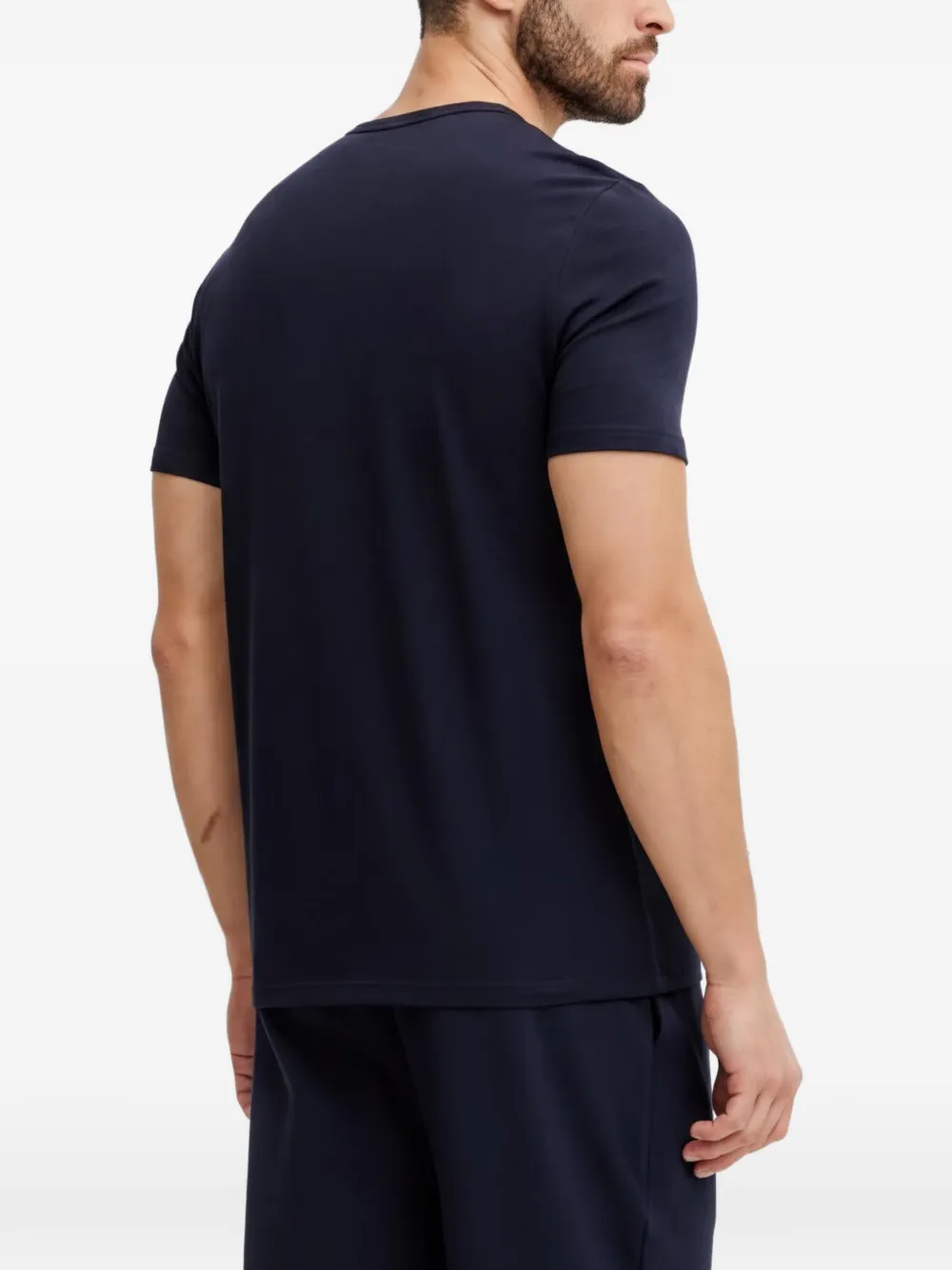 Armani Exchange logo-print T-shirt Blauw