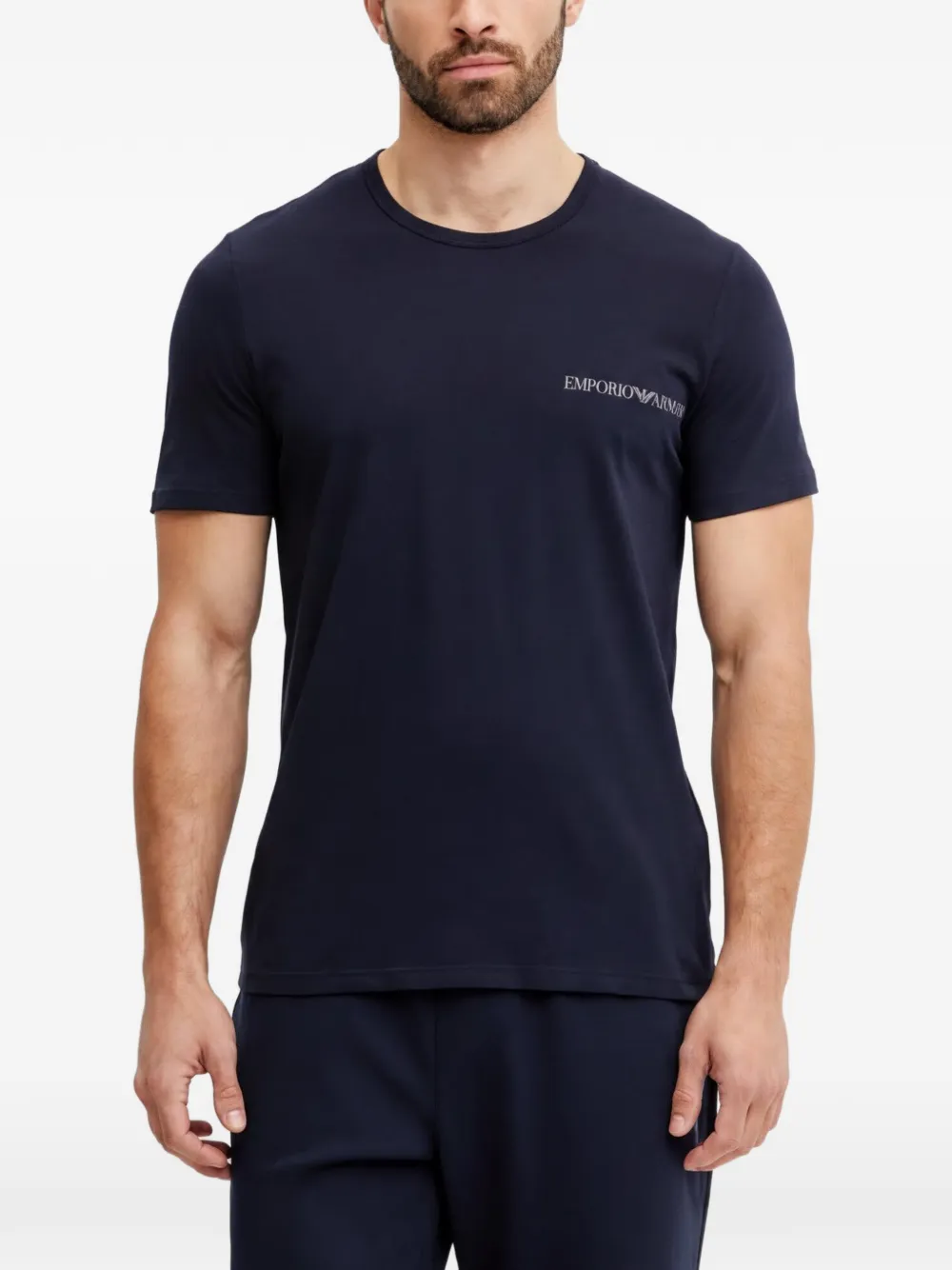 Armani Exchange logo-print T-shirt - Blu