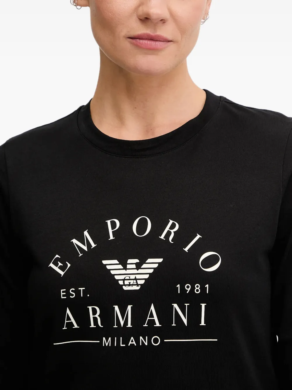 Armani Exchange long-sleeve T-shirt Zwart