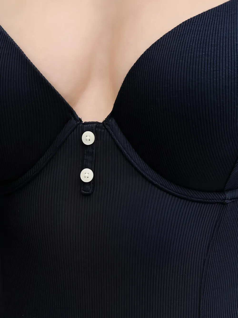 Armani Exchange Geribbelde body met kanten afwerking Blauw
