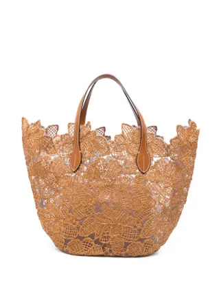 Ermanno Scervino floral-lace Tote Bag | Neutrals | FARFETCH