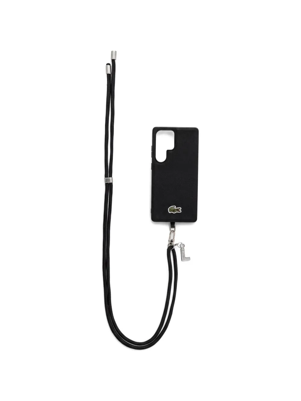 Lacoste Cover per Samsung Galaxy S25 Ultra con applicazione logo - Nero