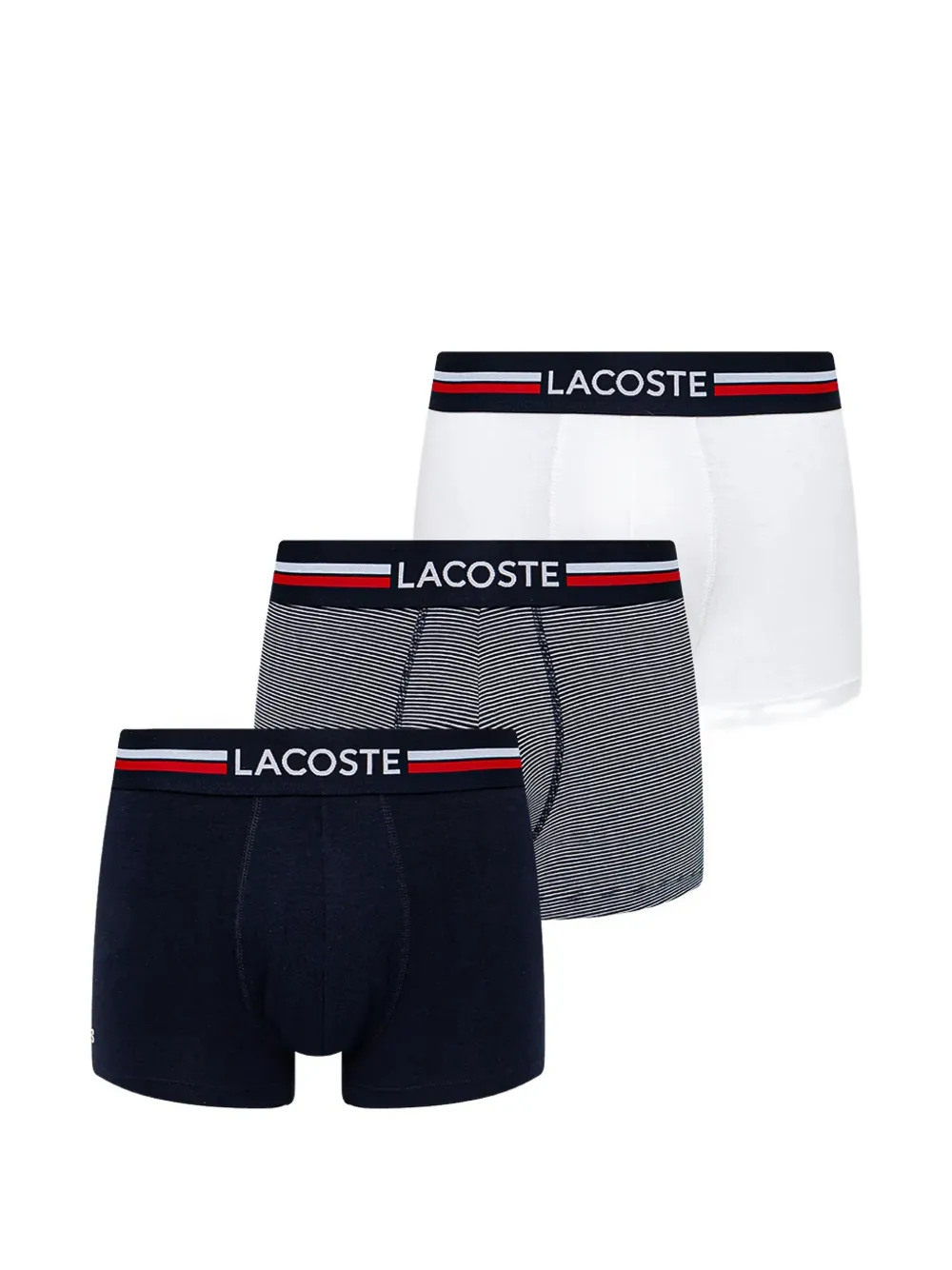 Lacoste logo-waistband trunks (set of three) - Blu