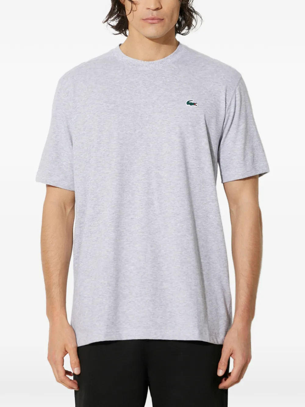 Lacoste logo-embroidery T-shirt - Grigio