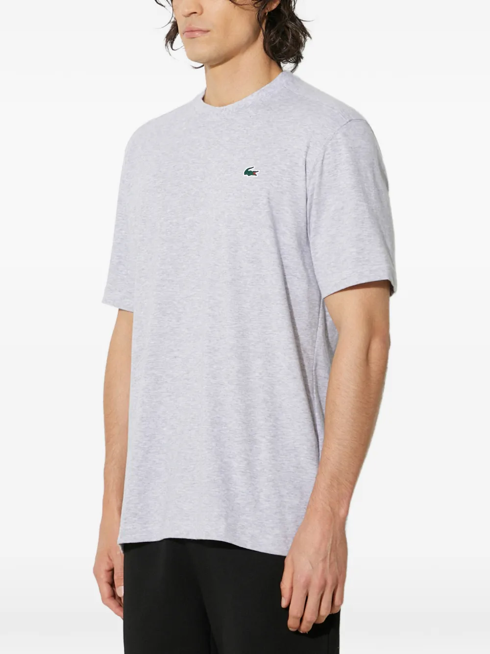 Lacoste logo-embroidery T-shirt Grijs