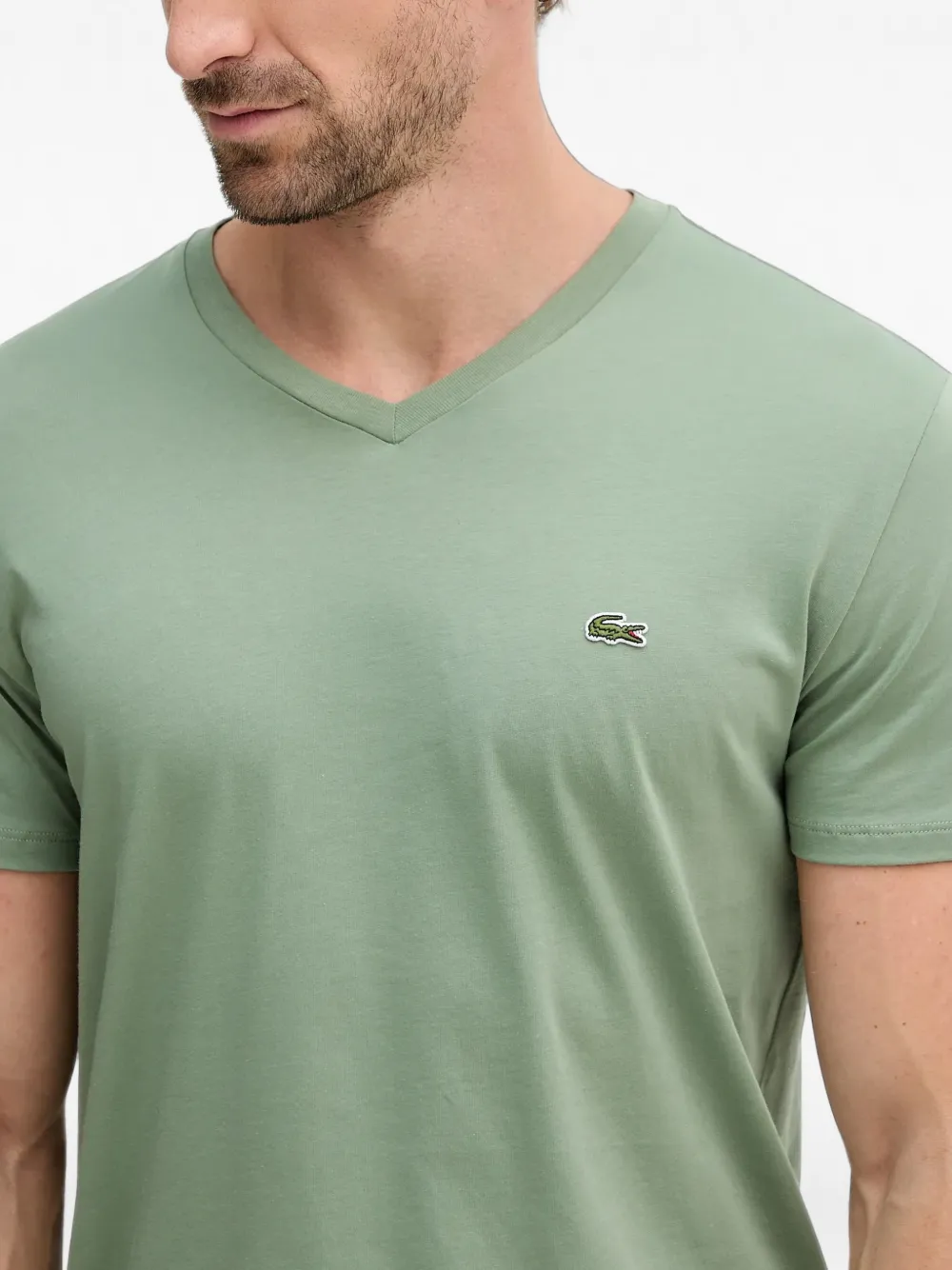 Lacoste T-shirt met V-hals Groen