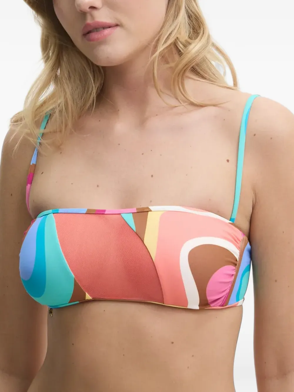Kurt Geiger London abstract-print bikini top Bruin