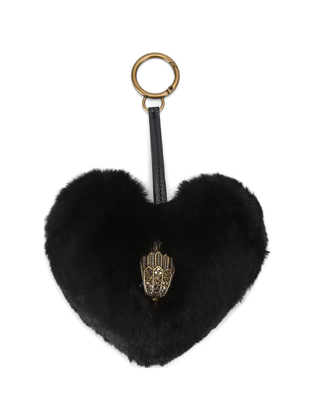 Kurt Geiger London Eagle Head heart keyring - Nero