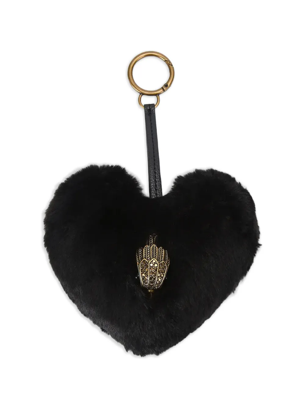 Kurt Geiger London Eagle Head heart keyring - Nero