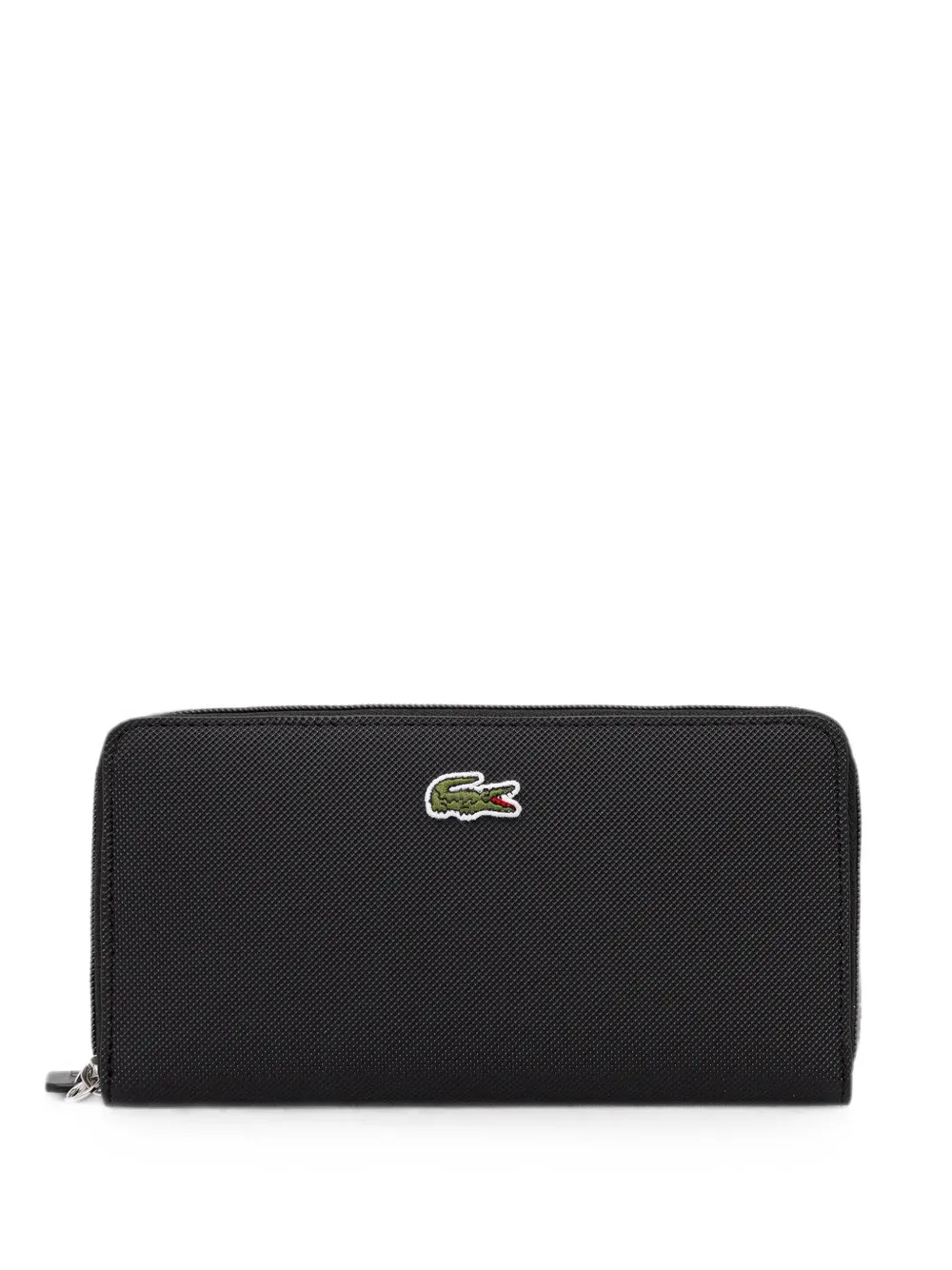 Lacoste logo-patch zip-around wallet - Nero