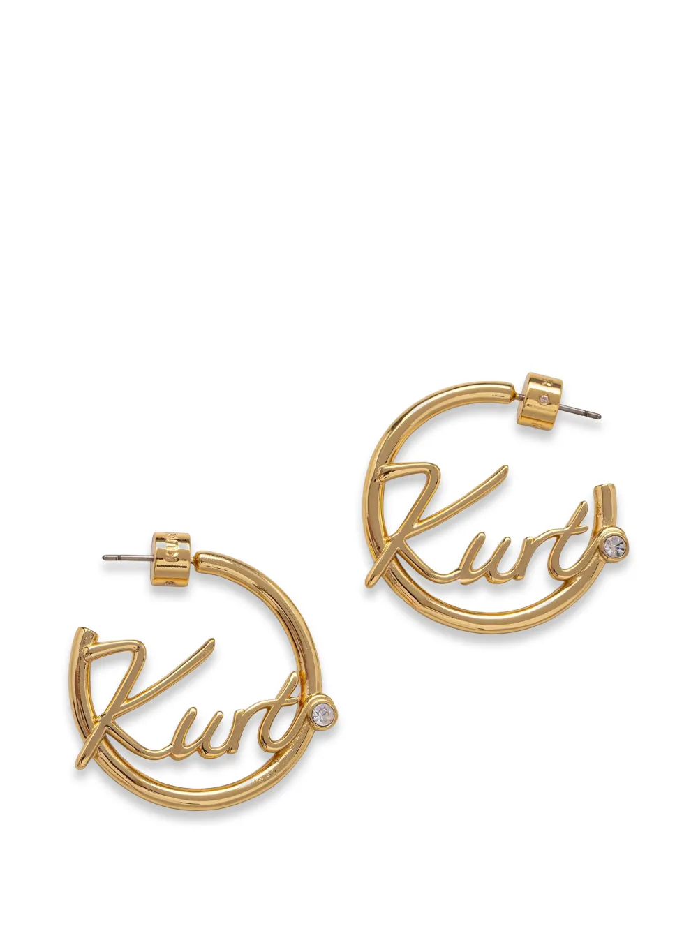 Kurt Geiger London crystal-embellished hoop earrings - Oro