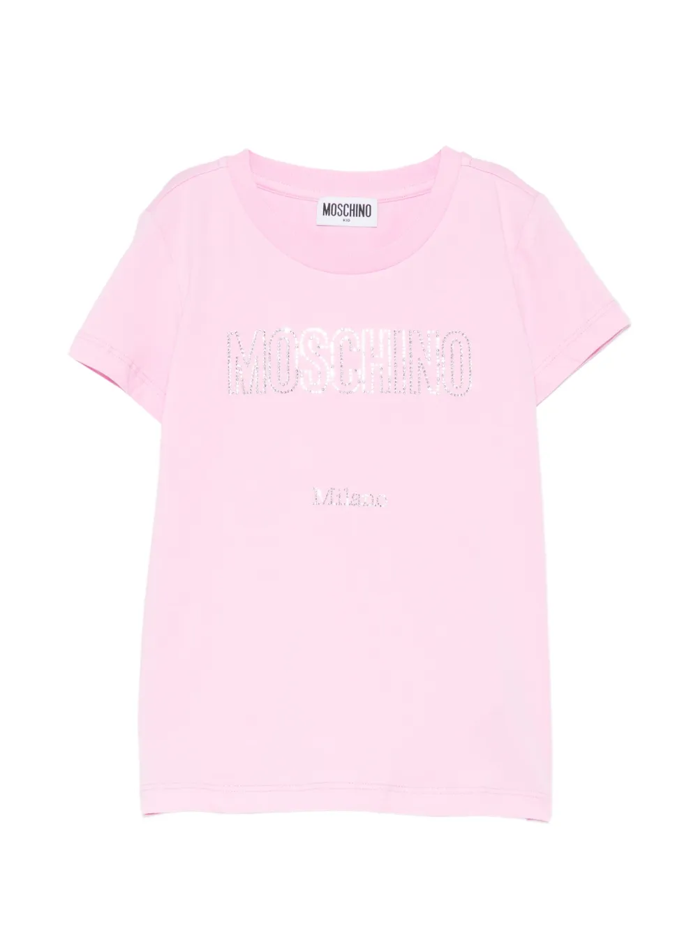 Moschino Kids crystal-embellishment T-shirt - Rosa
