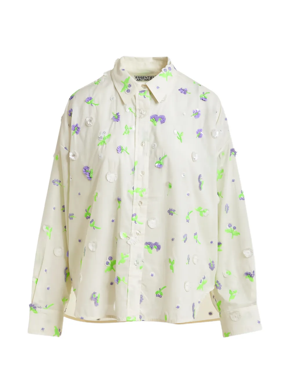 Essentiel Antwerp floral embroidered shirt - Verde