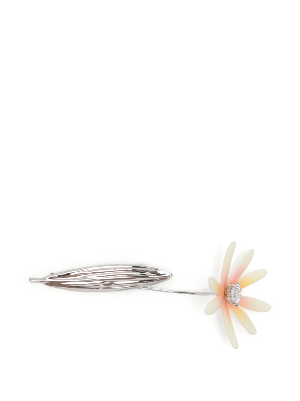 YVMIN floral-motif hair clip - Argento