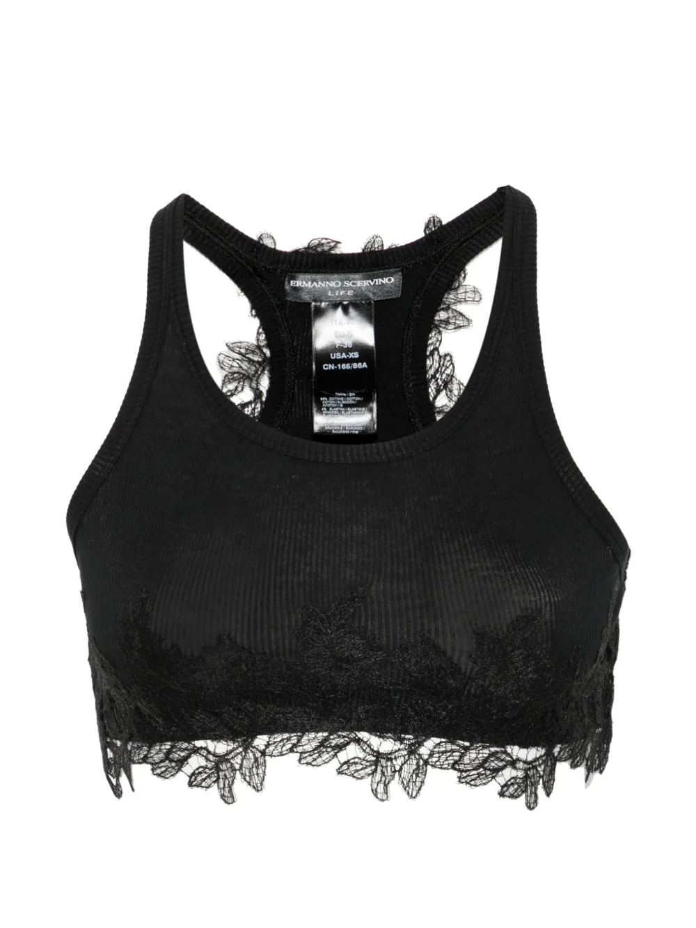 Ermanno Scervino lace cropped top - Schwarz