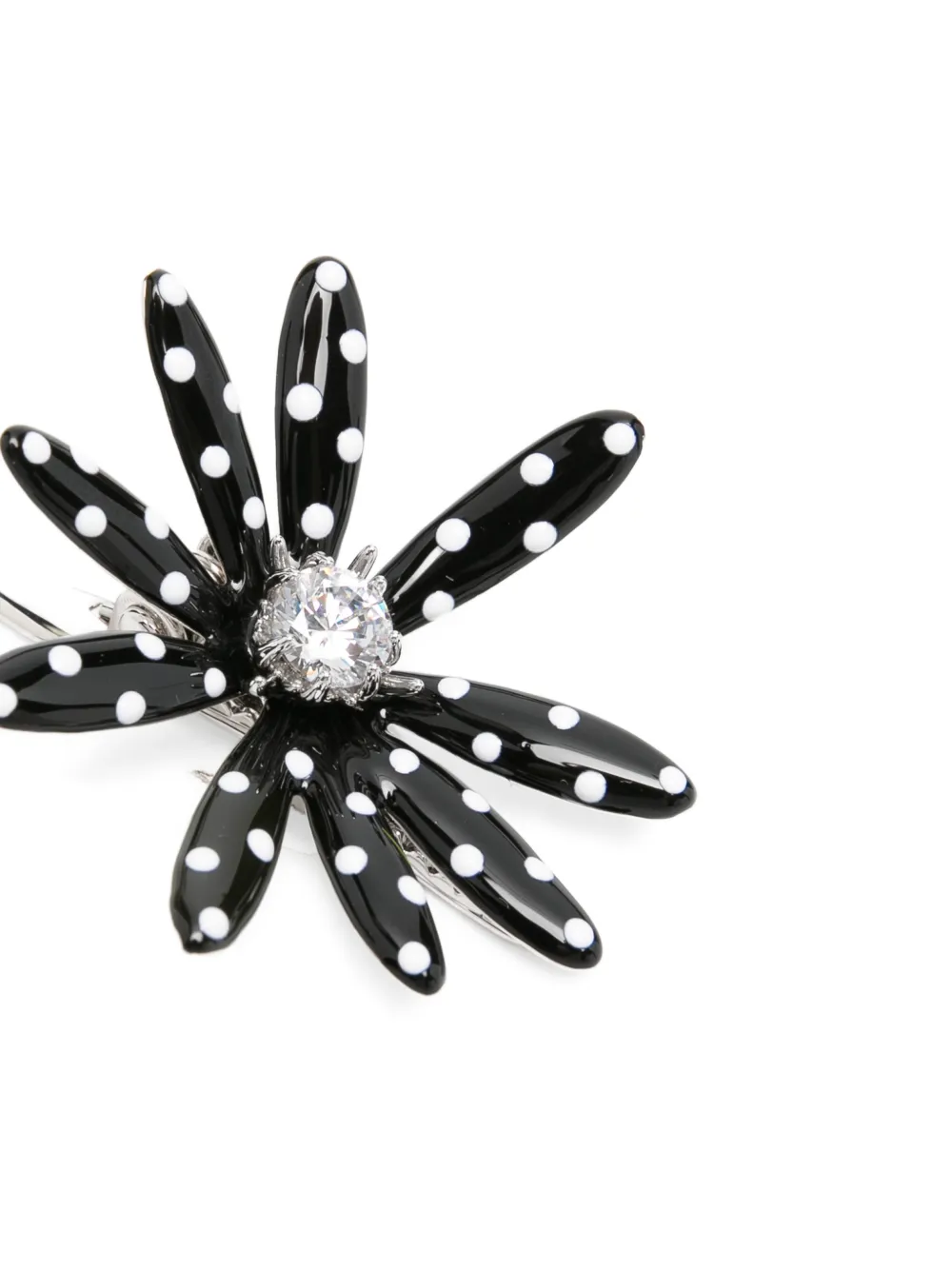  Yvmin Polka Dot Flower Hair Clip - Silver 