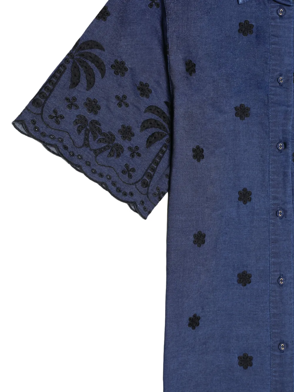 MC2 Saint Barth Blousejurk met palmboomprint Blauw