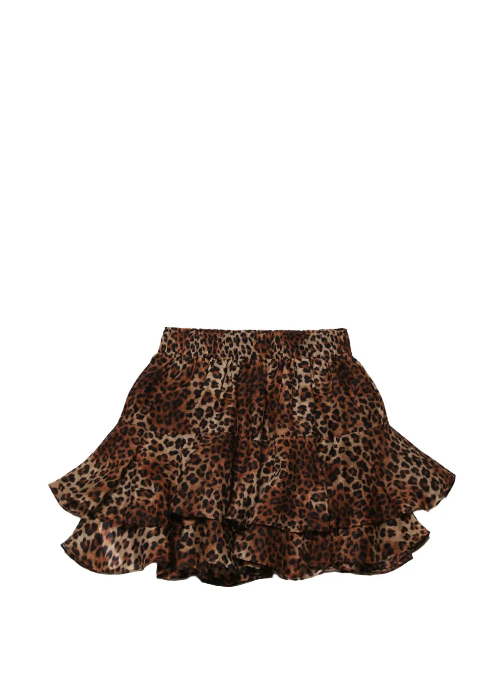 Mc2 Saint Barth Ruffled Leopard-print Mini Skirt - Neutrals 