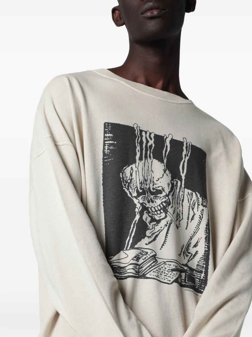 OUR LEGACY Slack Angry Fan Mail sweater met print Beige