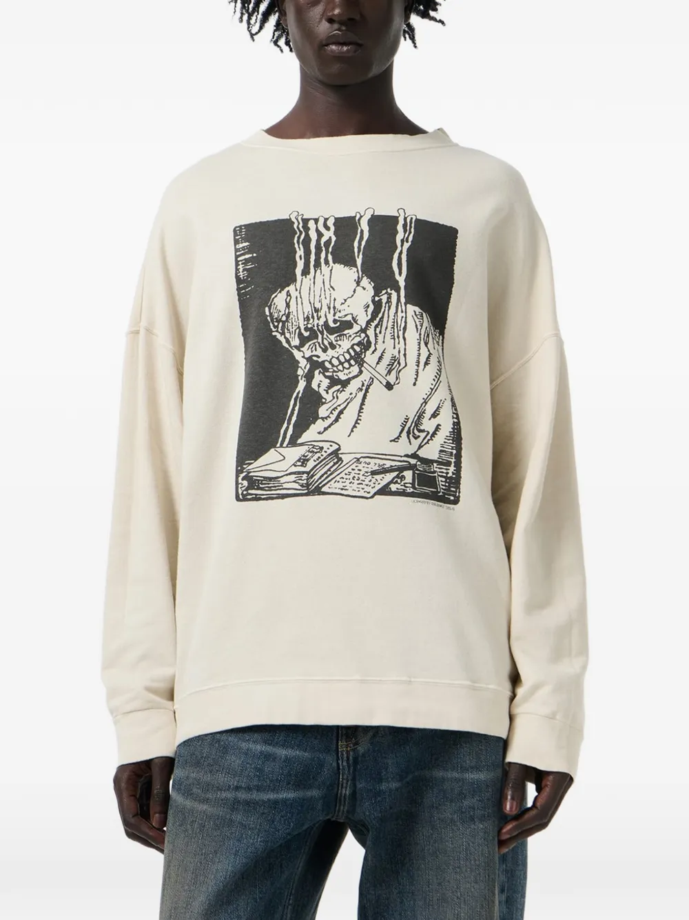 OUR LEGACY Slack sweater met grafische print Beige