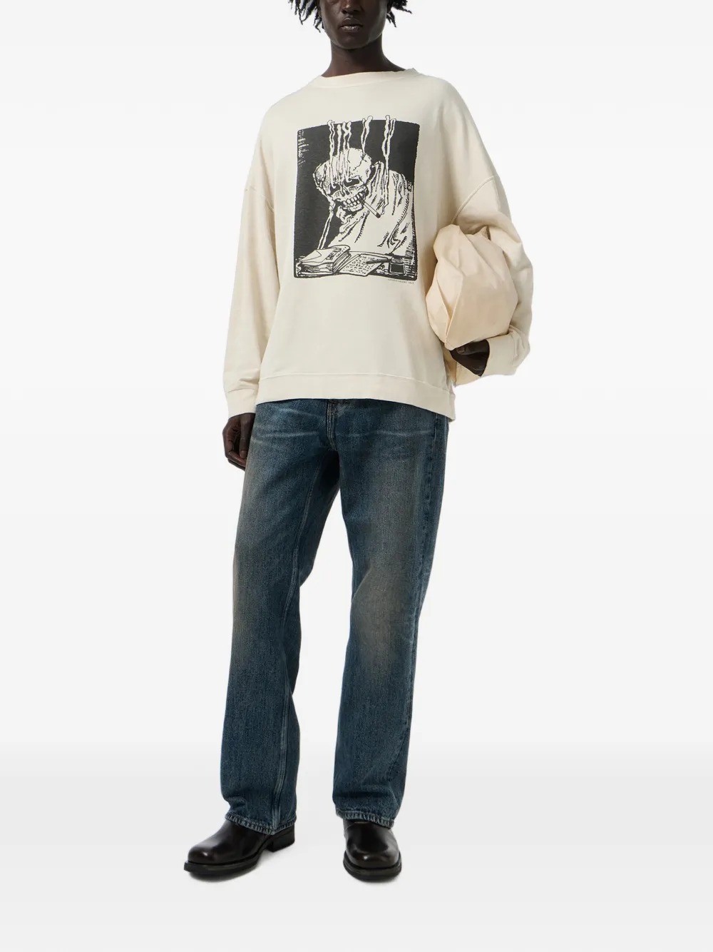 OUR LEGACY Slack sweater met grafische print Beige