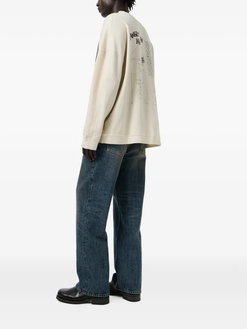 OUR LEGACY Slack sweater met grafische print Beige