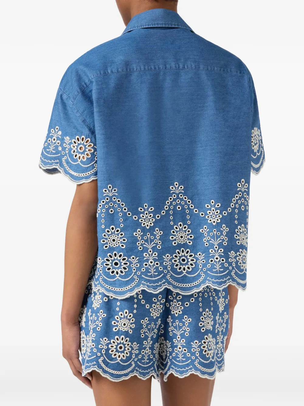 MC2 Saint Barth Blouse met borduurwerk Blauw