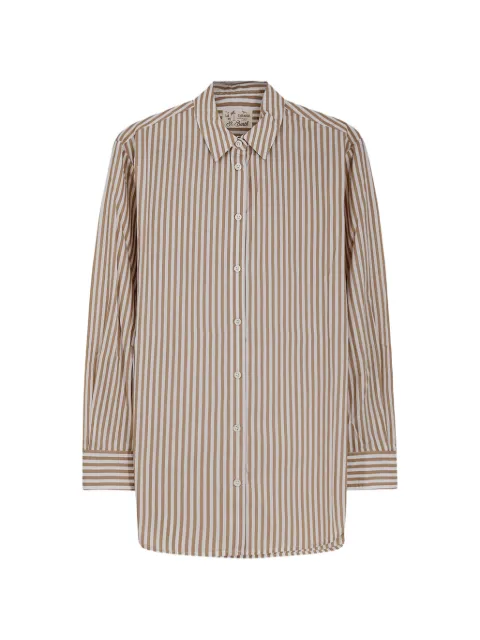 MC2 Saint Barth striped logo embroid shirt