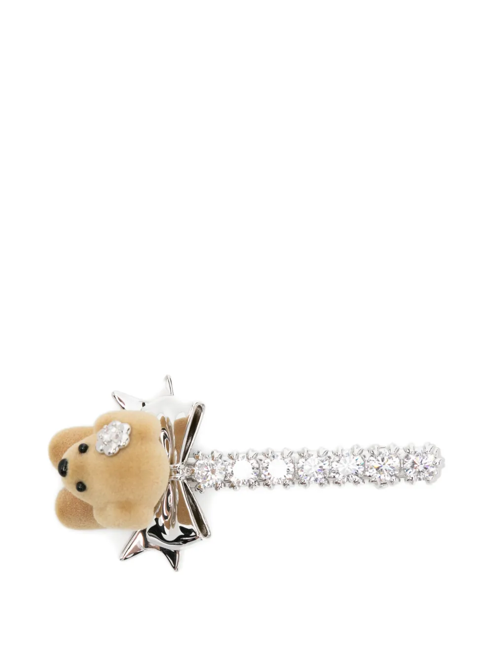 YVMIN puppy-motif embellished hair clip - Argento