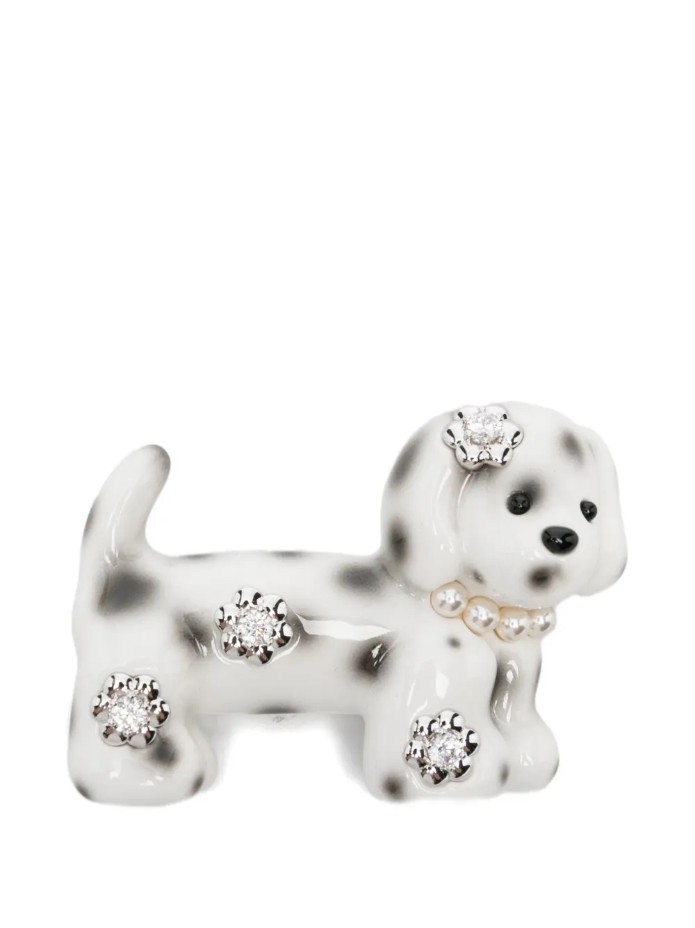 YVMIN dog pearl hair clip - Bianco