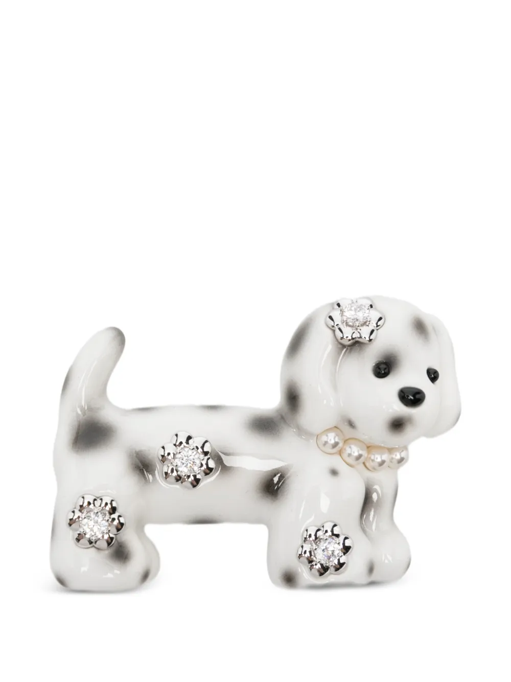 YVMIN dog pearl hair clip - Bianco
