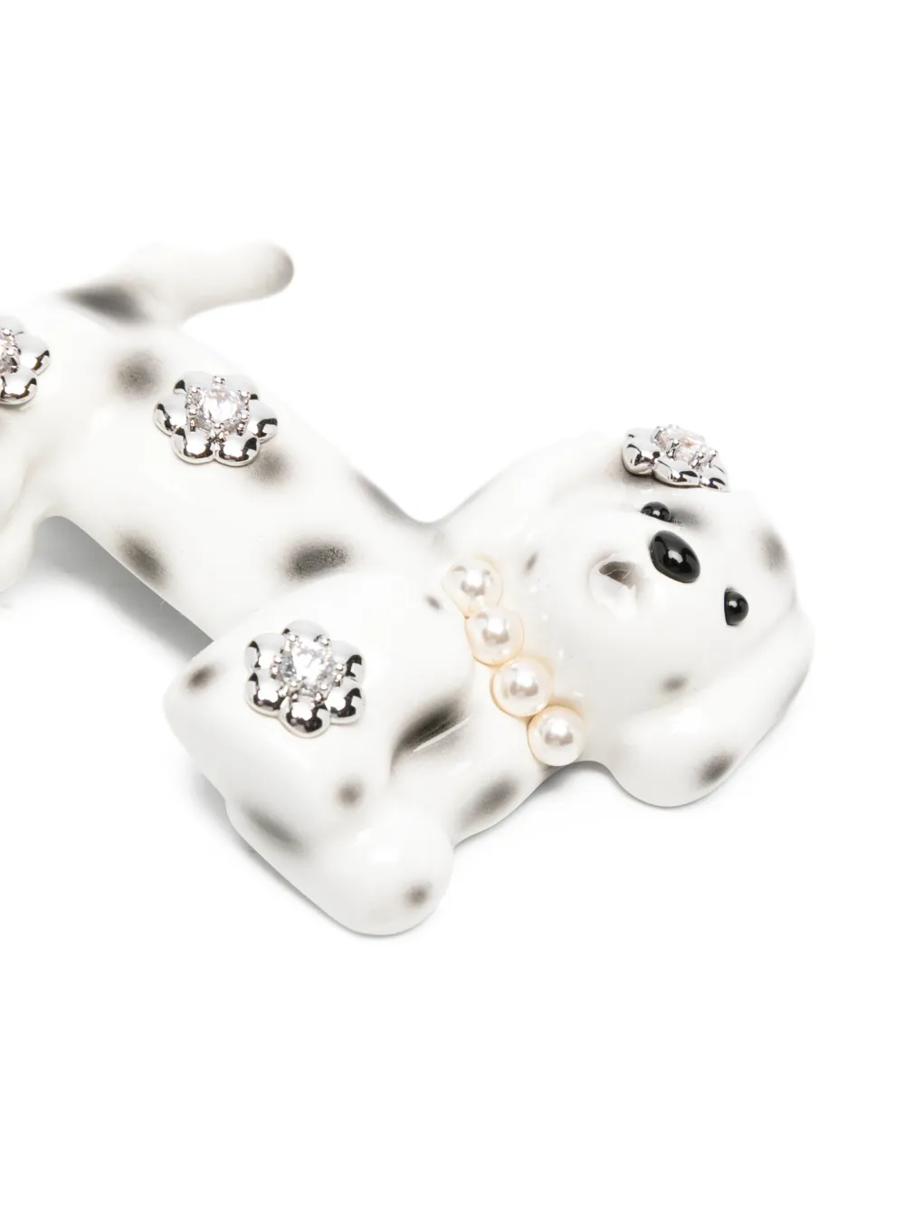  Yvmin Dog Pearl Hair Clip - White 