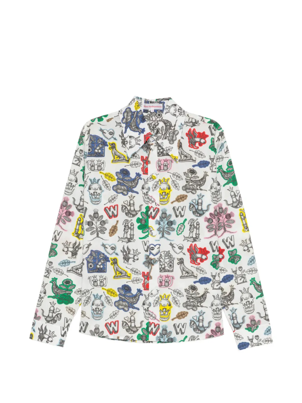 Walter Van Beirendonck all-over graphic print shirt - Bianco