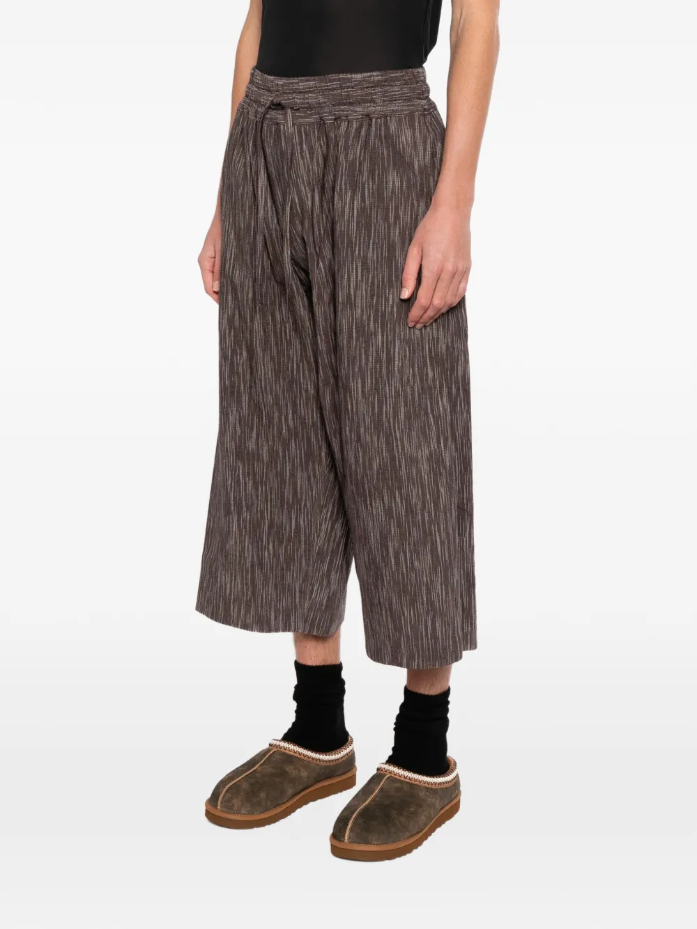  Jan Jan Van Essche Kasuri Cropped Trousers - Brown 