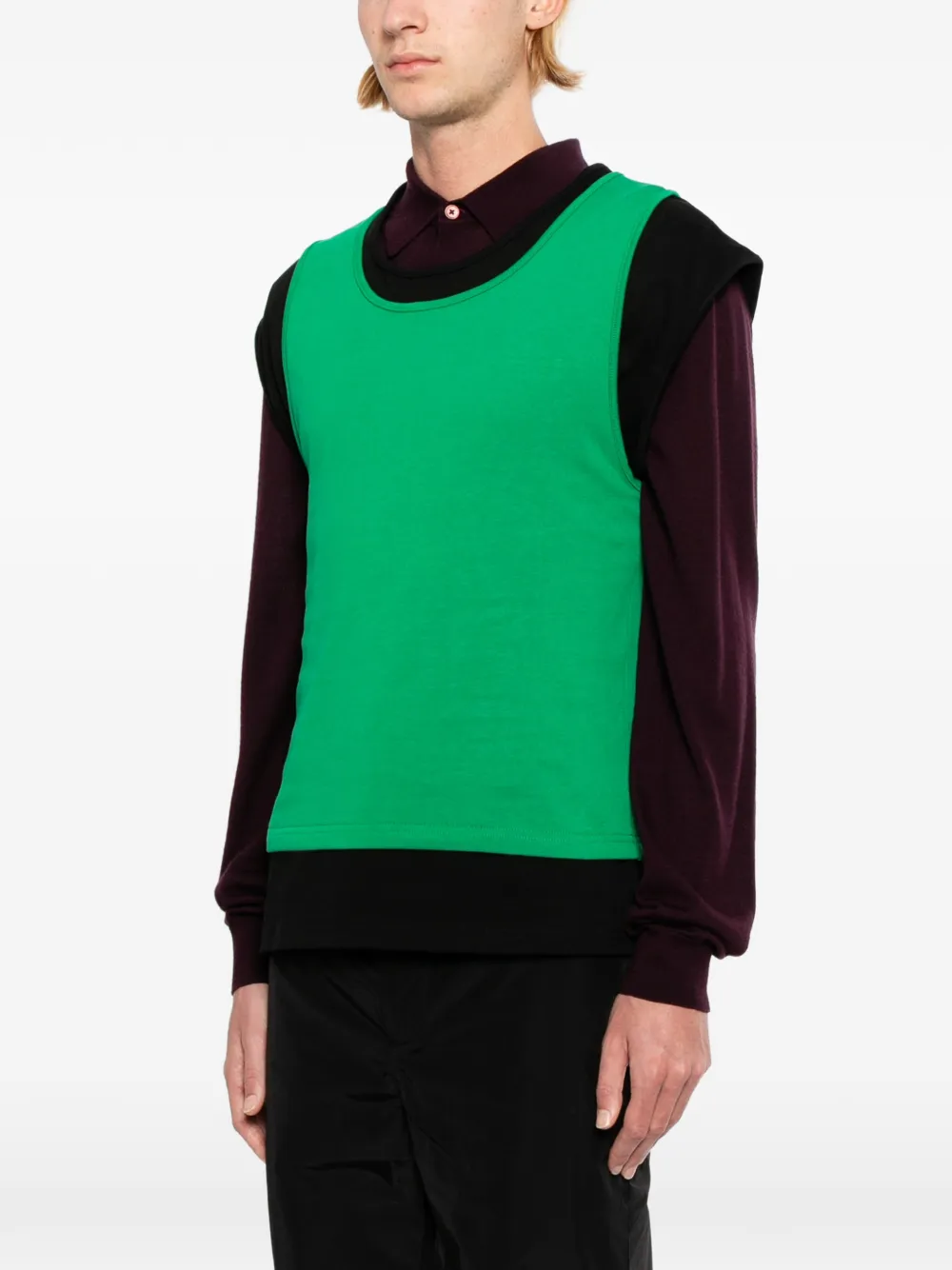  Lii Layered Sleeveless T-shirt - Green 