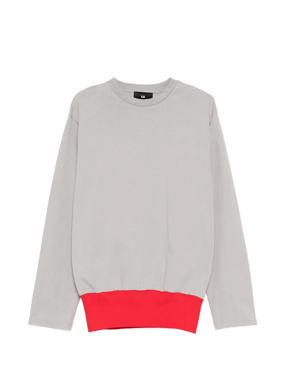 LII contrast-hem long-sleeve T-shirt - Verde