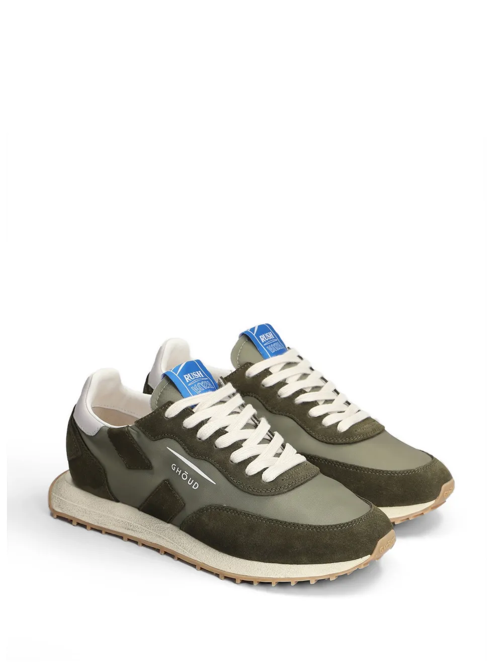 GHŌUD Rush Bicolor suede-panelled sneakers Groen