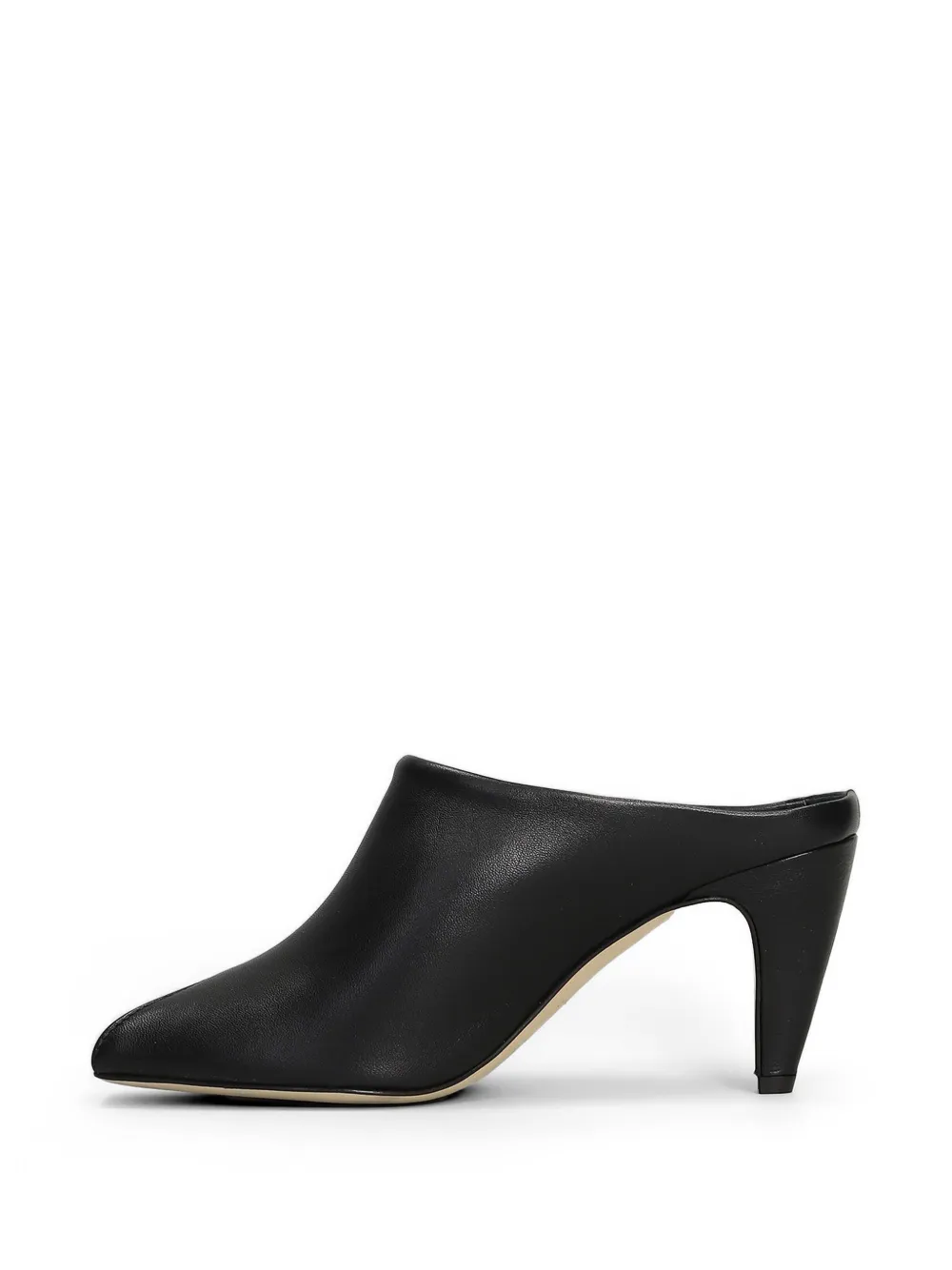 Gisel Moire Giuly peep-toe leather heeled sandals Zwart