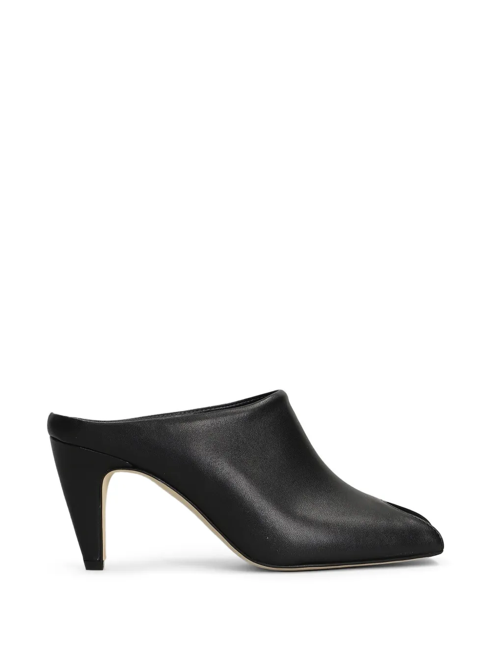 Gisel Moire Giuly peep-toe leather heeled sandals Zwart