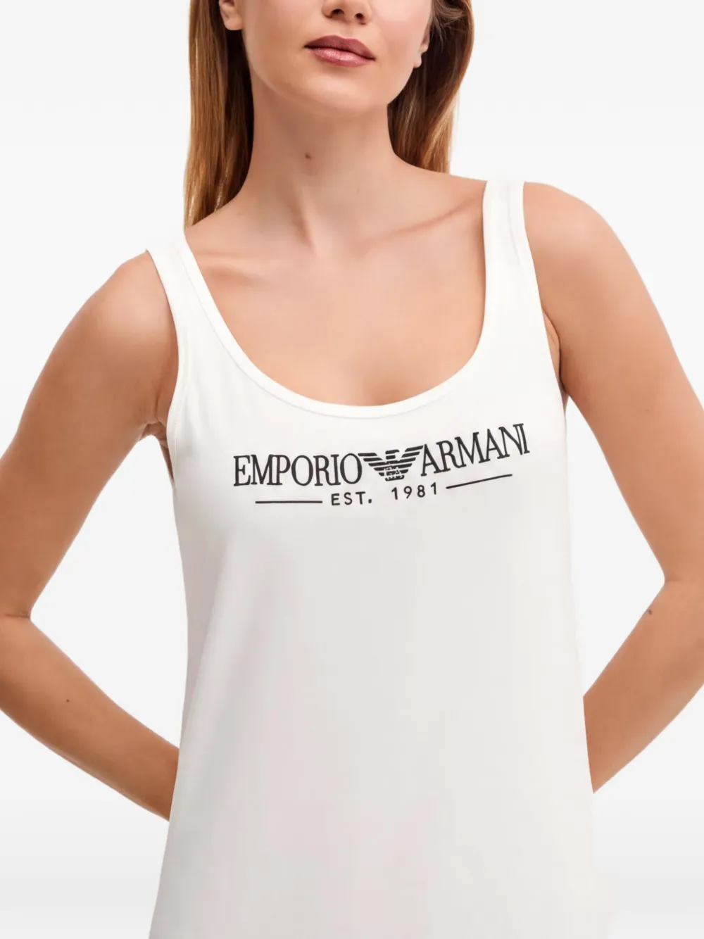  Armani Exchange Camisón Con Logo Estampado - Blanco 