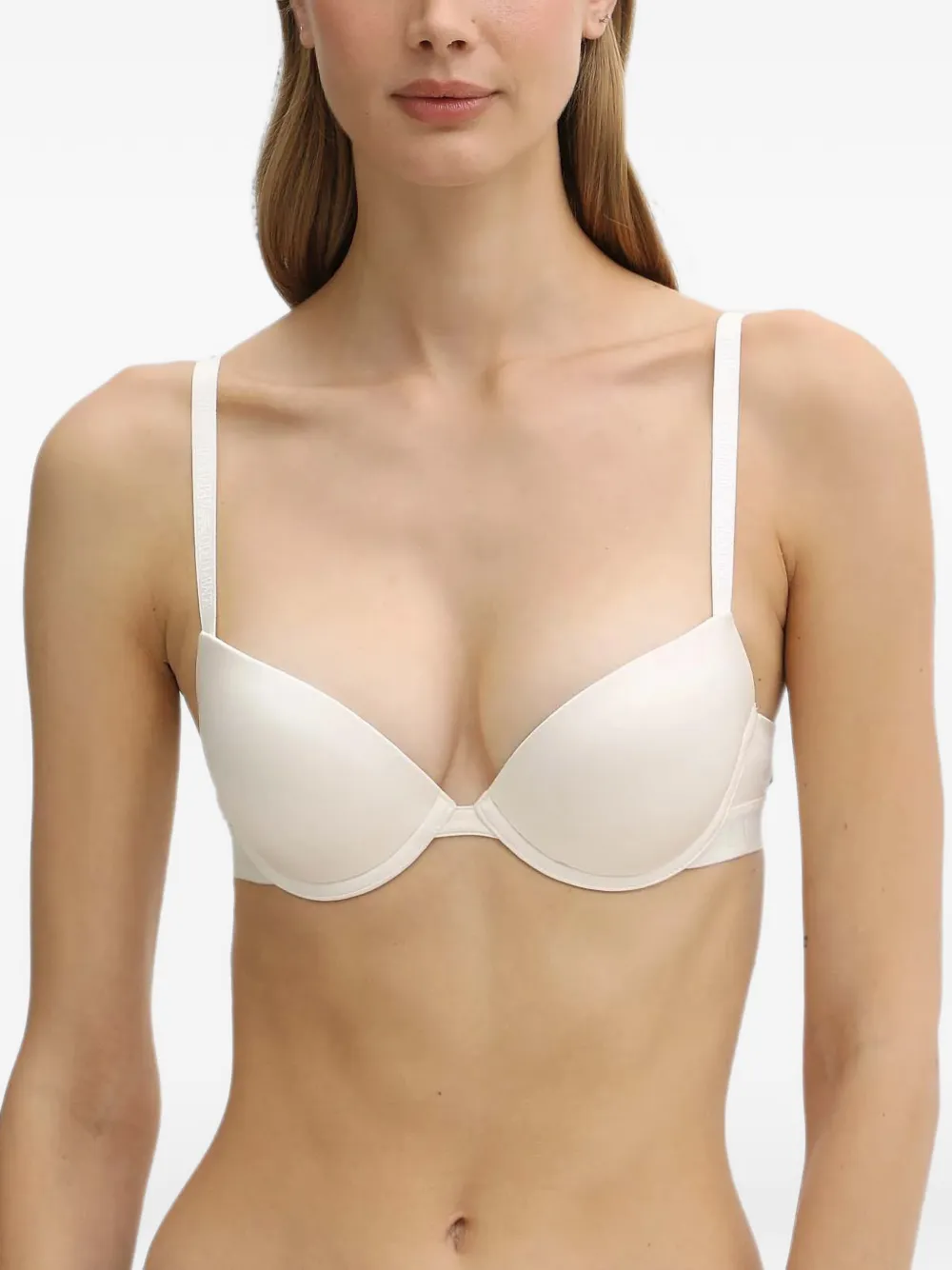 Emporio Armani logo-tape push-up bra - Weiß