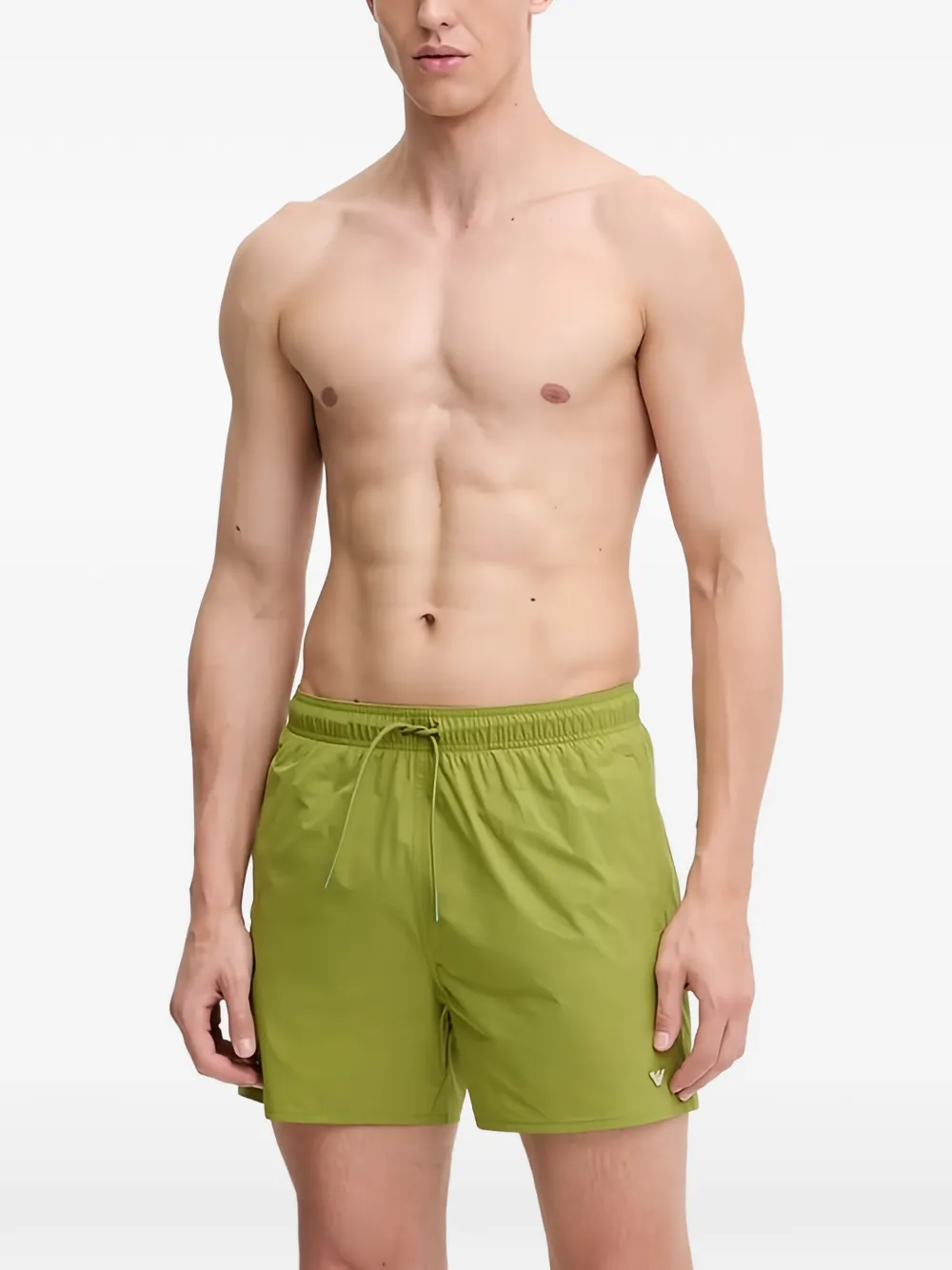 Armani Exchange drawstring-waist logo-patch swim shorts - Verde