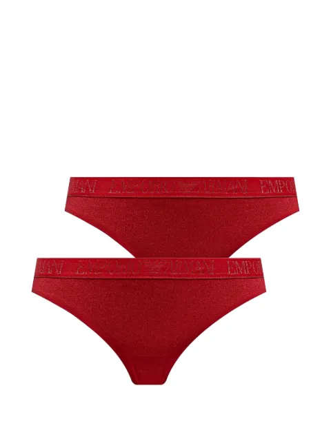 Armani Exchange logo-waistband briefs (set of two)