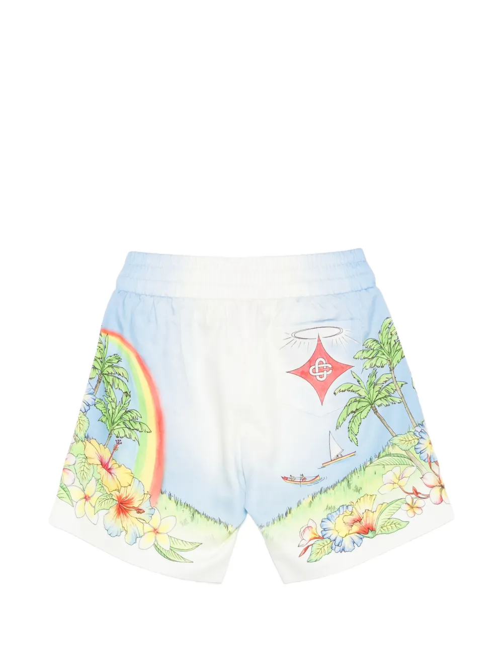CASABLANCA KIDS Aloha shorts met print Blauw