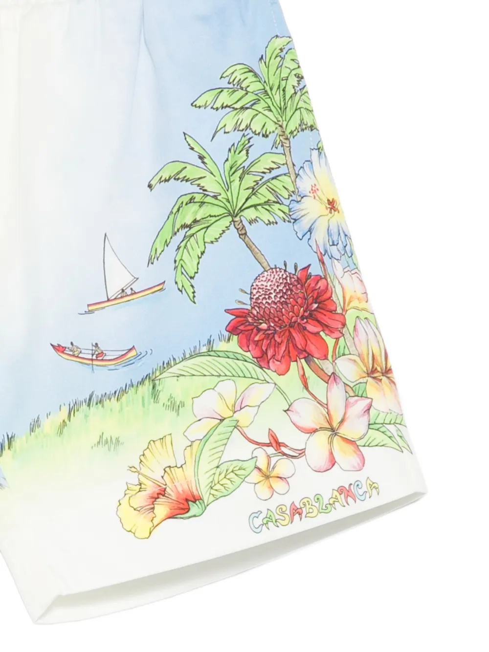 CASABLANCA KIDS Aloha shorts met print Blauw