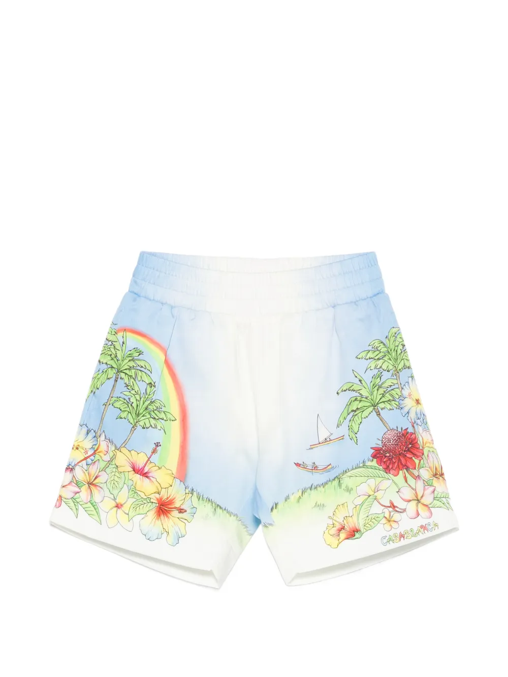 CASABLANCA KIDS Aloha graphic-print shorts - Blu