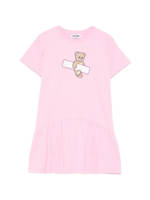 Moschino Kids ruffled teddy-motif dress