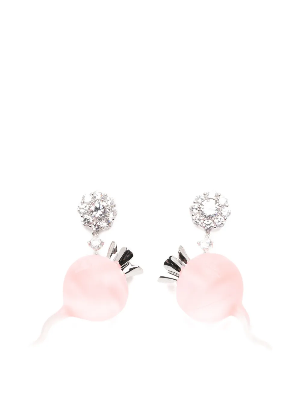 YVMIN flower-embellishment drop earrings - Argento