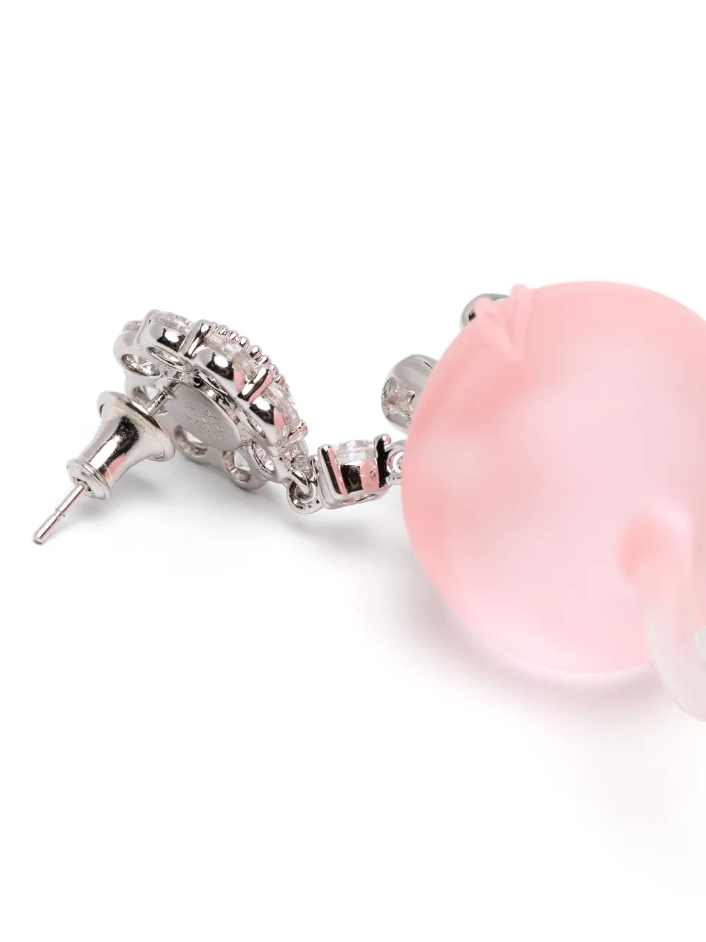  Yvmin Pendientes Con Aplique Floral - Plateado 